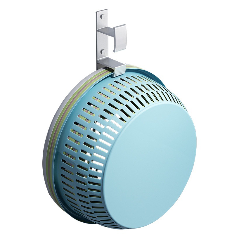 Lavabo gancho estante de almacenamiento montado en la pared sin fisuras Punch-Cuenca libre adhesivo fuerte baño Baño cuenca colgante artefacto