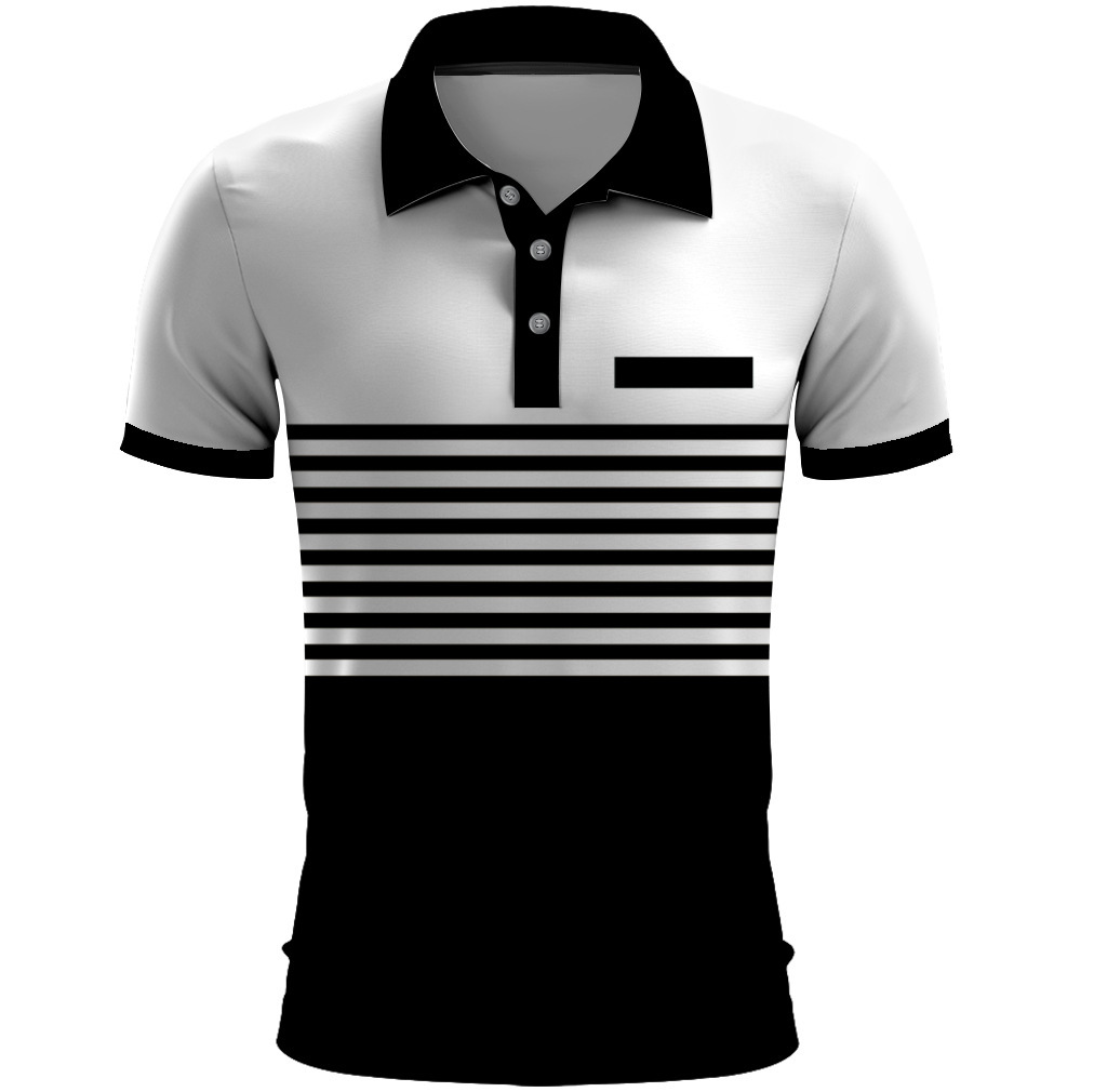 Men's 3D Polo Shirt with Zipper, Turn-Down Collar, Short Sleeve Pullover, Casual Men's Dyed Polo Shirt, Cross-Border Dropshipping