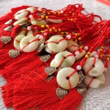 新款纯天然岫玉平安扣流苏挂件批发礼品饰品小吊坠车挂挂件