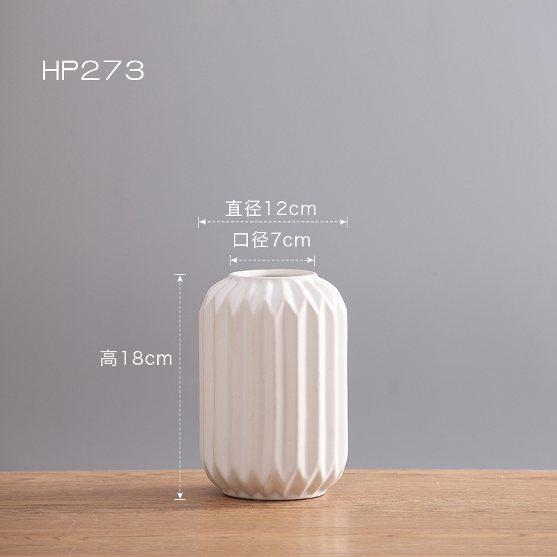 Moderno minimalista de cerámica arreglo floral florero nórdico creativo sala de estar flor seca papel plegable decoración del hogar Decoración al por mayor