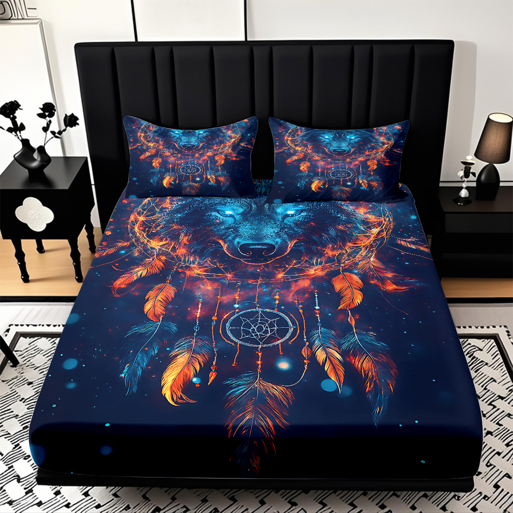 TEMU / JIT impresión digital 3D transfronteriza serie de wolf molido cama de cama de cama de cama para diseñar