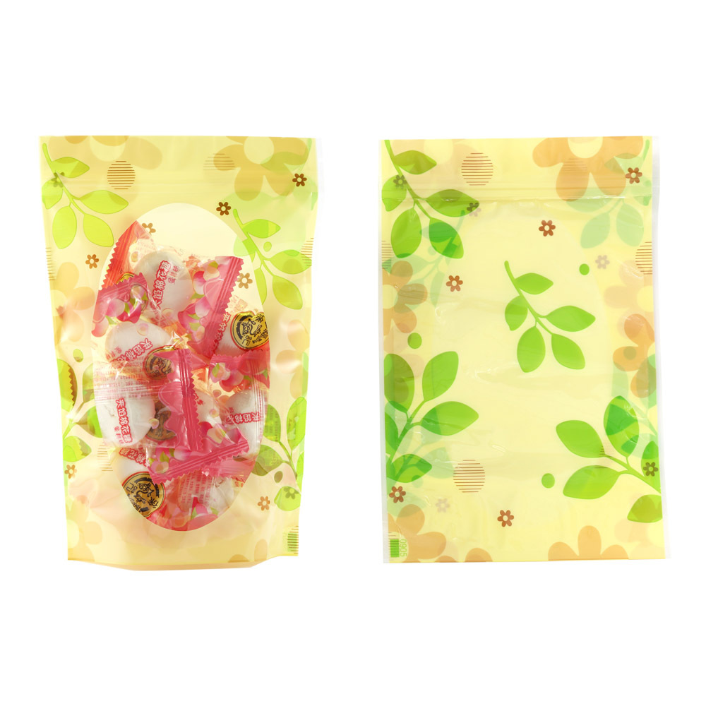绿色印花透明自立自封袋塑料开心果袋干果袋食品级食品级安全