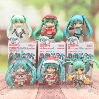 日本动漫 全6款Q版圣诞款初音 拉拉队应援娃娃机彩盒公仔