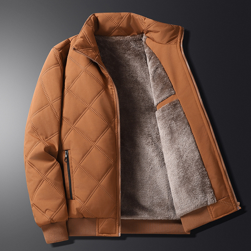Chaqueta Acolchada Térmica con Cuello Alto para Hombre de Poliéster Engrosada para Invierno image 4