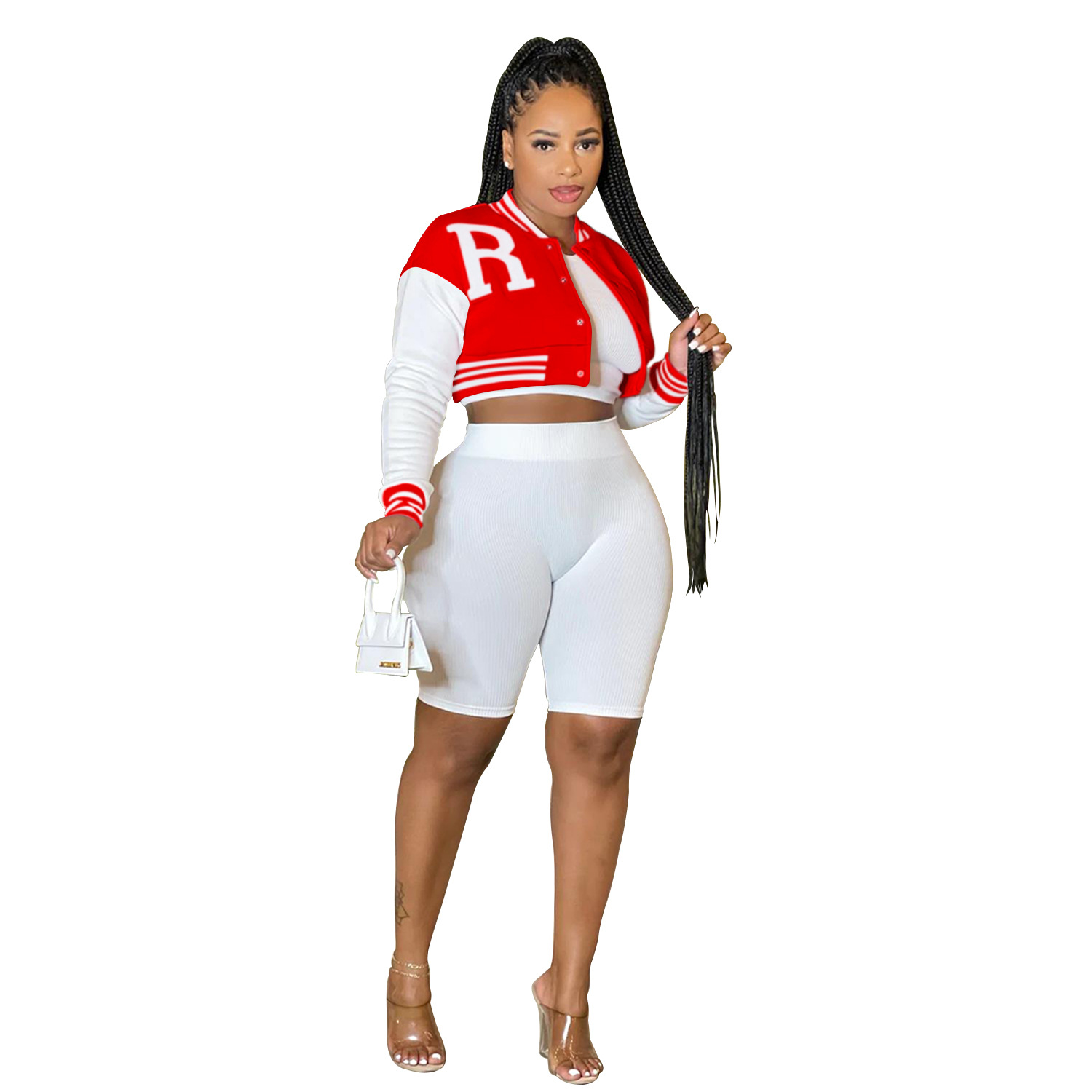 X6001 transfronterizo AliExpress Amazon europeo y americano moda mujer manga larga ombligo abrigo forro pantalones traje de tres piezas