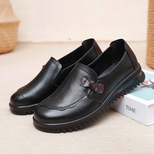 热卖中老年真皮女式单鞋软底舒适宽松耐穿女鞋厂家直销一件代发