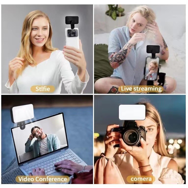 Üç Renkli Ayarlanabilir Canlı Yayın Işığı Mini Fotoğrafçılık Açık Hava Çekim Telefon Işığı Mini Taşınabilir LED Selfie Işığı Dolgu Işığı