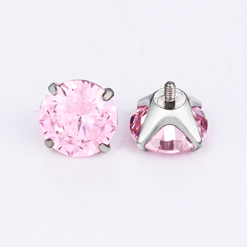 Zesen F136 Titanium Alloy 5A Claw Zirconium Internal Thread Ear Nail Accessories Zircon G23 Titanium Lip Nail Puncture Jewelry detail image 9