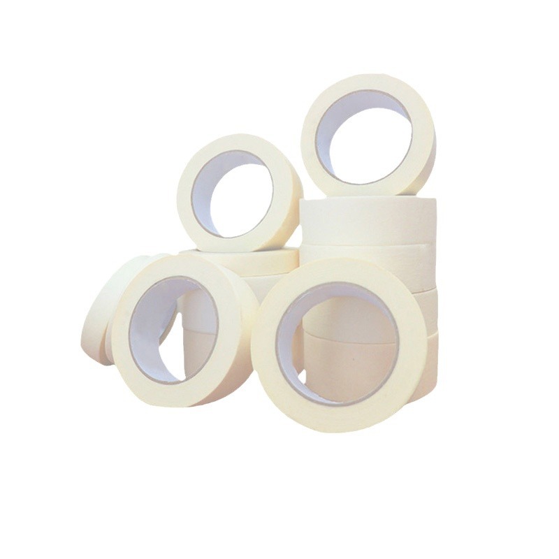 Cinta de papel de textura blanca de alta viscosidad, pintura de papel crepé, pintura en aerosol, decoración, decoración, hermosa costura, separación de color, sin pegamento residual