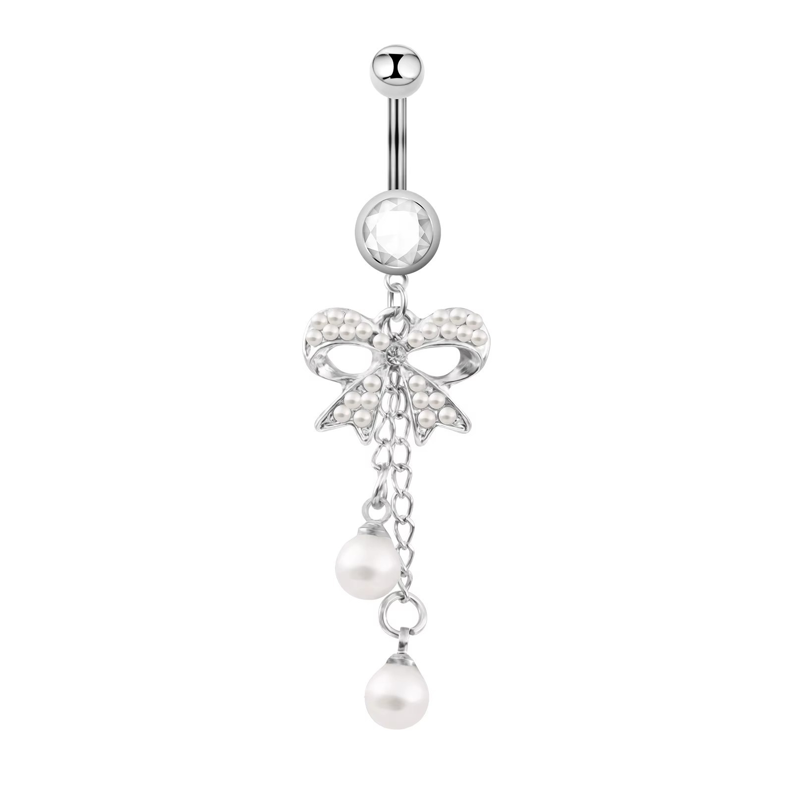 Zirconia Stainless Steel Belly Button Ring Fruit Pink Series_voghion.com