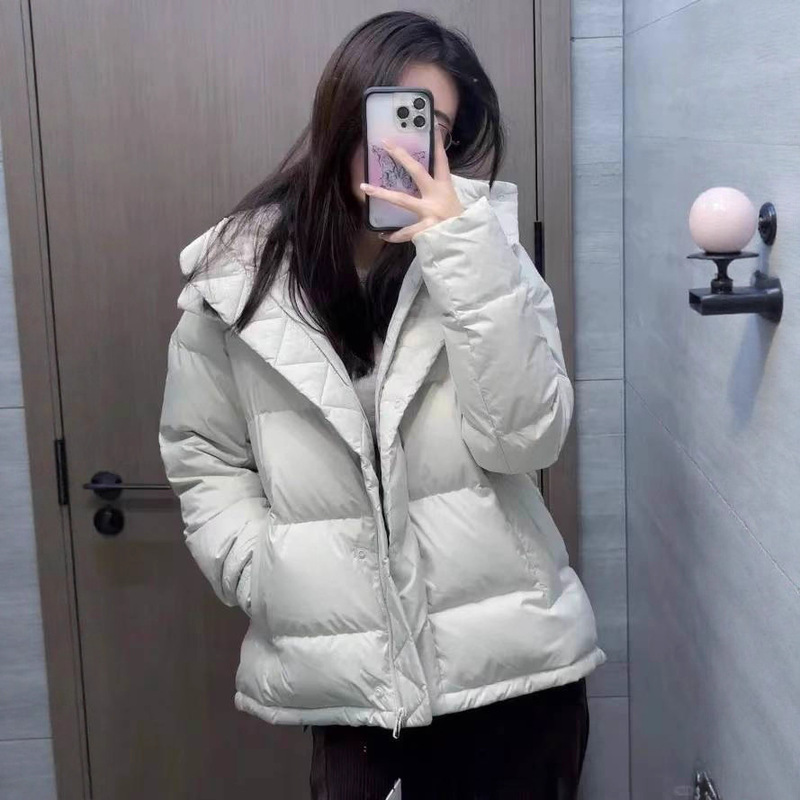 lulu同款泡芙五格羽绒服24冬季连帽加厚白鸭绒面包服时尚高端羽绒|undefined