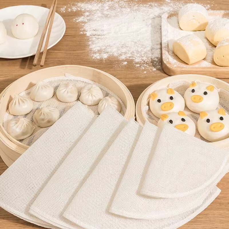 蒸煮不粘蒸笼布纯棉纱布通用型小笼包馒头饺子垫家用圆形布蒸锅|undefined