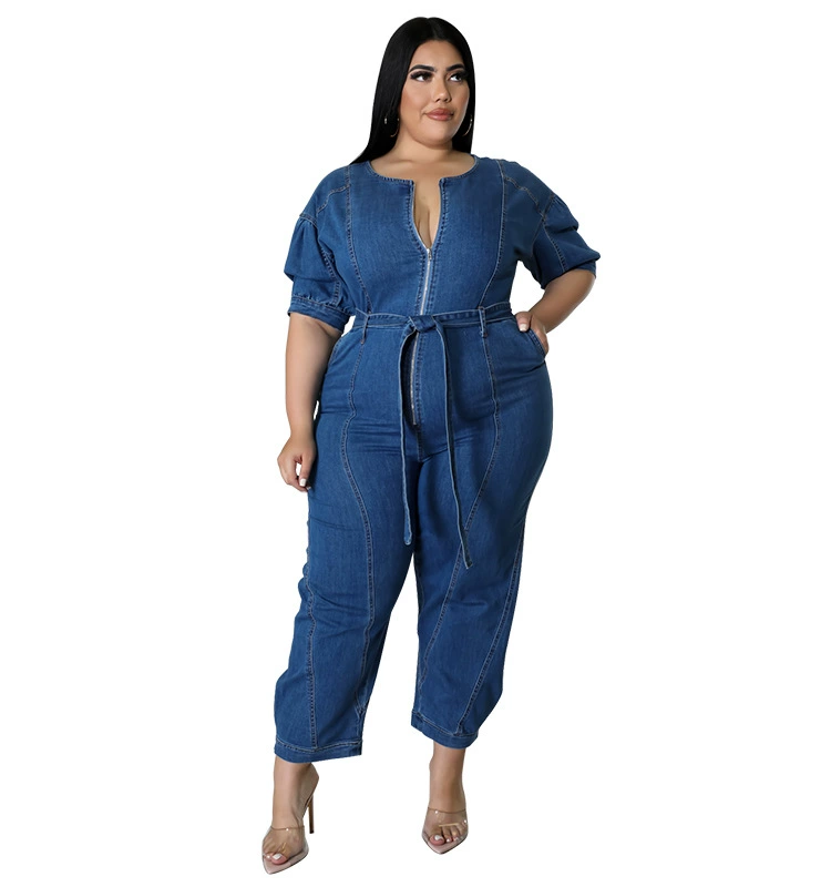 Летний overall в молнии, с коротким рукавом, европейский стиль
