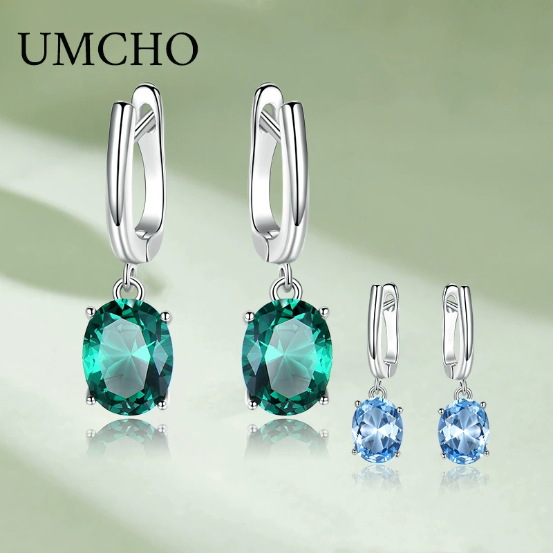 Модные серьги, Zirconium изумруд, европейский стиль, образец серебро 925, с камнем, оптовая продажа