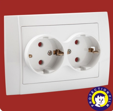 【厂家供应】欧式插座 两位墙壁接地插座 带安全门嵌入式插座