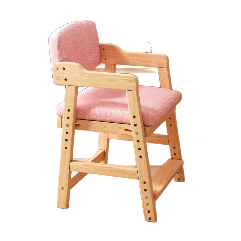 La silla de estudio se puede levantar y ajustar, el asiento del respaldo de madera maciza, los estudiantes corrigen la posición sentada, el escritorio, la tarea de escritura, la silla de comedor image 6