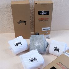 包邮Stuss袜子男女毛巾底运动袜情侣刺绣袜斯图西篮球袜批发代发