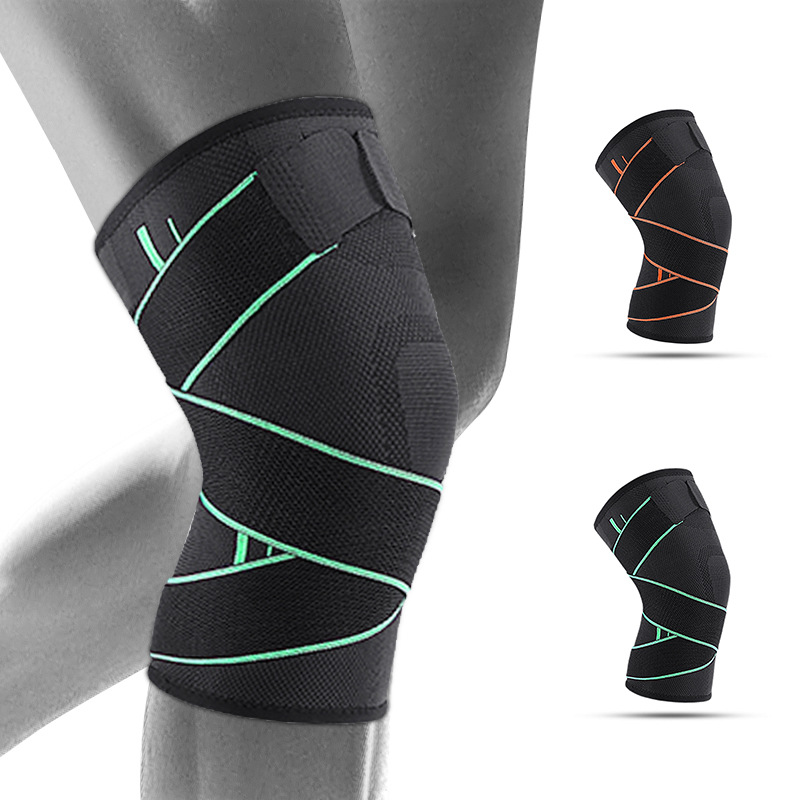 Fábrica al por mayor montañismo corriendo deportes rodillera baloncesto protección de la presión rodillera cubierta elástica fitness montar equipo de protección