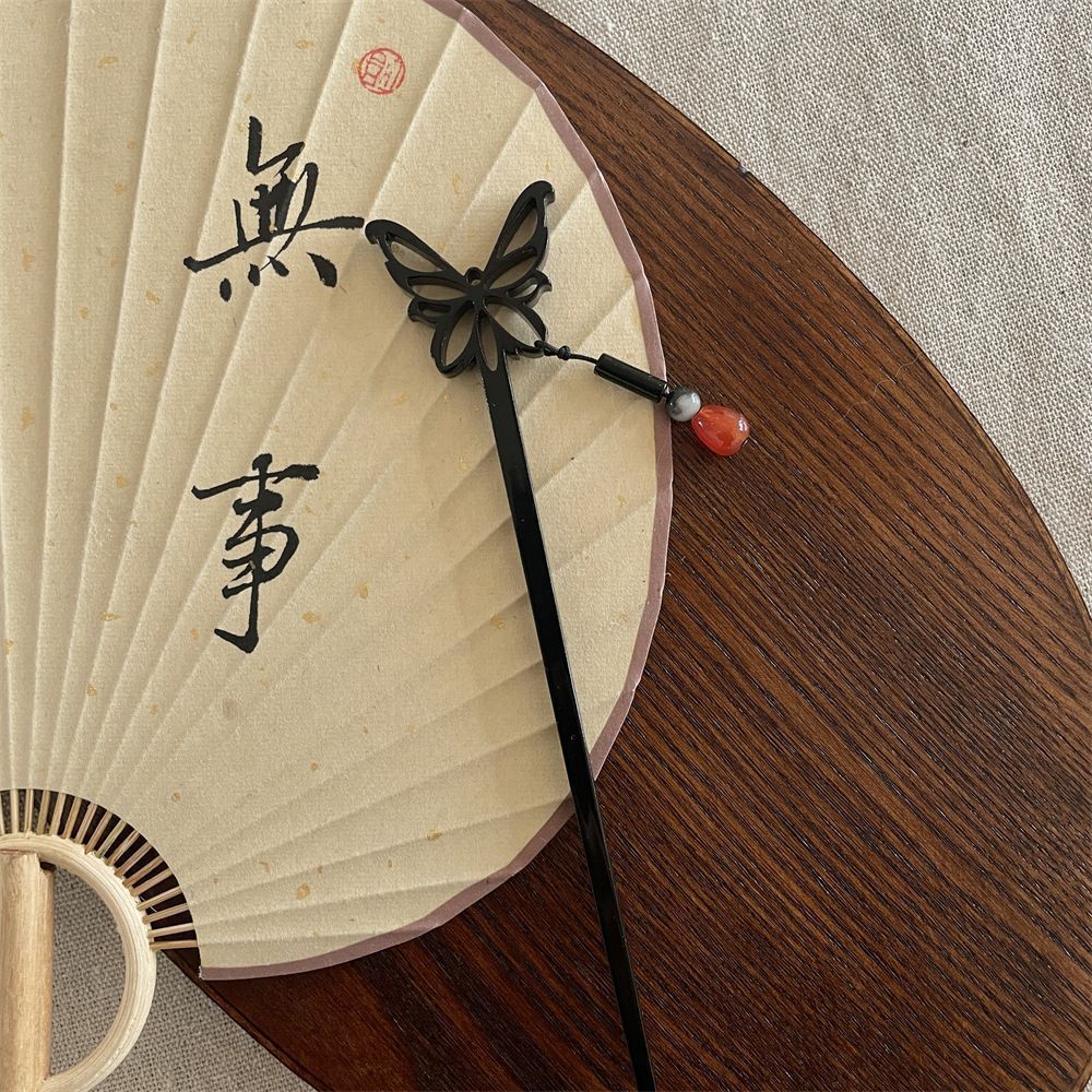 Mariposa horquilla nuevo estilo chino frío estilo antiguo borla paso sacudida palillos simple todo partido placa horquilla Internet celebridad accesorios para el cabello para las mujeres