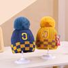 Fashion Square Embroidery letter Wool cap children Autumn and winter keep warm Knitted hat Boy girl HOOD