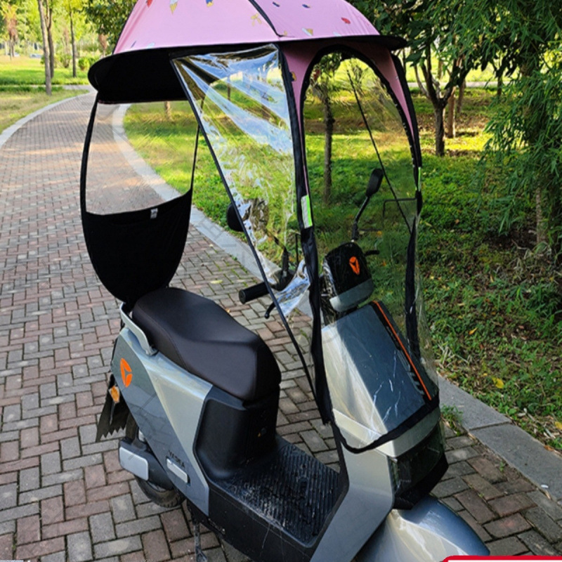 电动车雨棚蓬篷新款自行车遮阳蓬摩托车电瓶车挡风罩防晒挡雨车伞|undefined