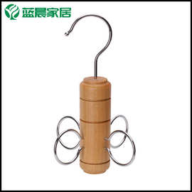 亚马逊跨境丝巾挂荷木木质展示架领带架高锰钢镀铬丝带工厂批发