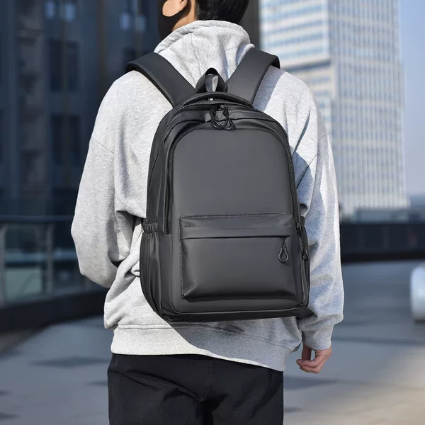 Casual Backpack Men's Simple 15.6-inch Computer Backpack Anti-splashing Large Capacity Student Backpack Schoolbag