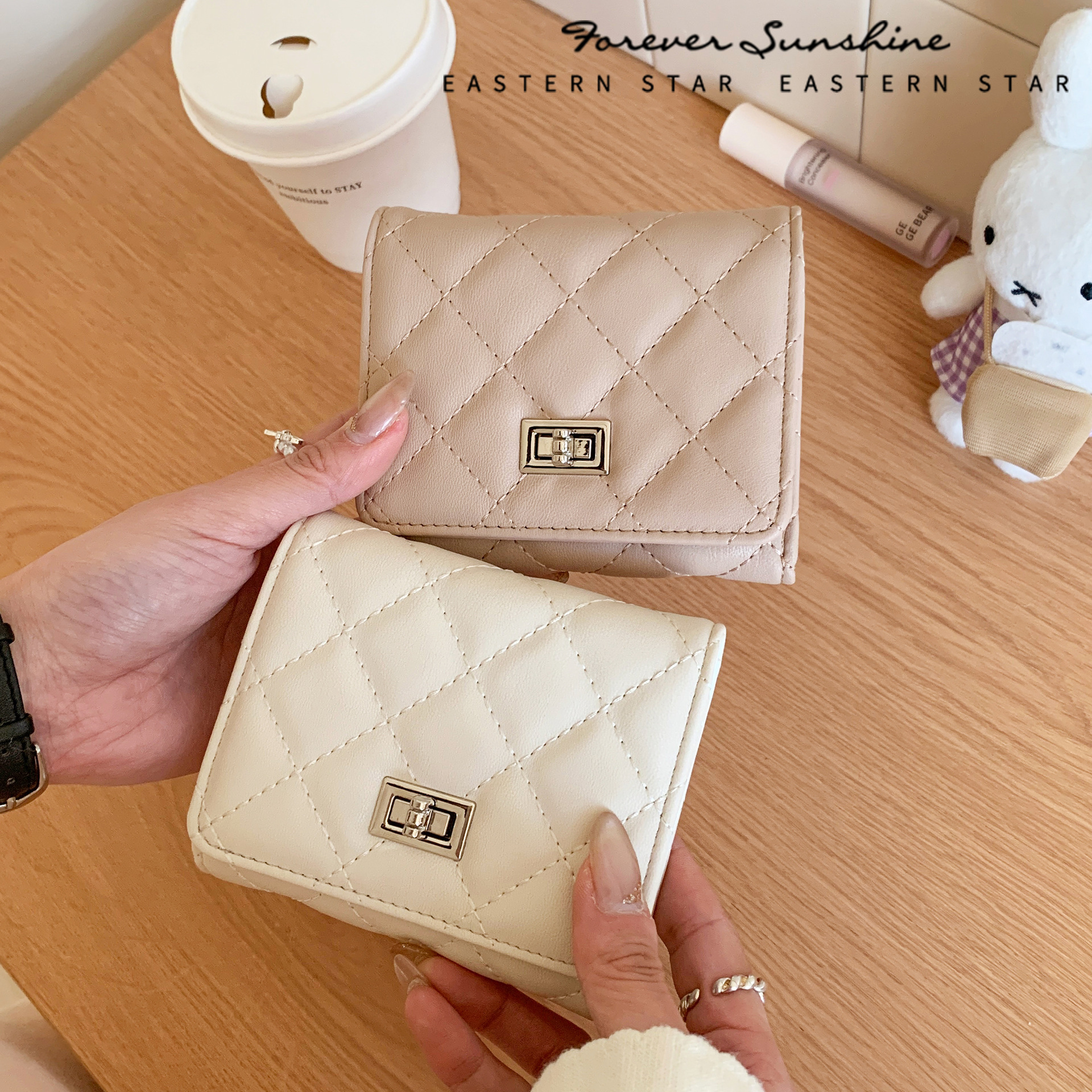 ¡Xiao Xiangfeng Caibu! Cartera de mujer moda coreana pu bolso de cambio multi-tarjeta bolso de tarjeta sensación de cartera para mujeres