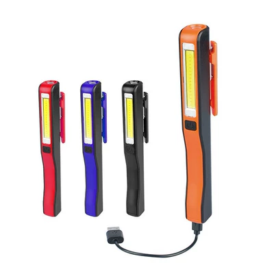 Şarj edilə bilən qələm formalı maqnitli COB&LED təcili təftiş işığı