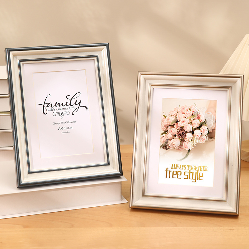 Photo Frame Simple 6-Inch 8inch 10inch Horizontal Frame Living Room Picture Frame Bedroom Wall Mounted Large Size Photo Frame Table Clearance