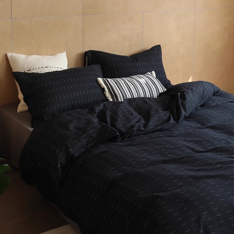 Parure de lit 4 pièces minimaliste double épaisseur pour saison_voghion.com