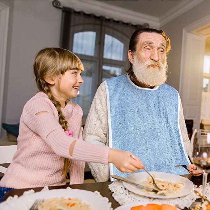 Toalla de saliva multiusos antiincrustante para ancianos, babero para hemiplejía