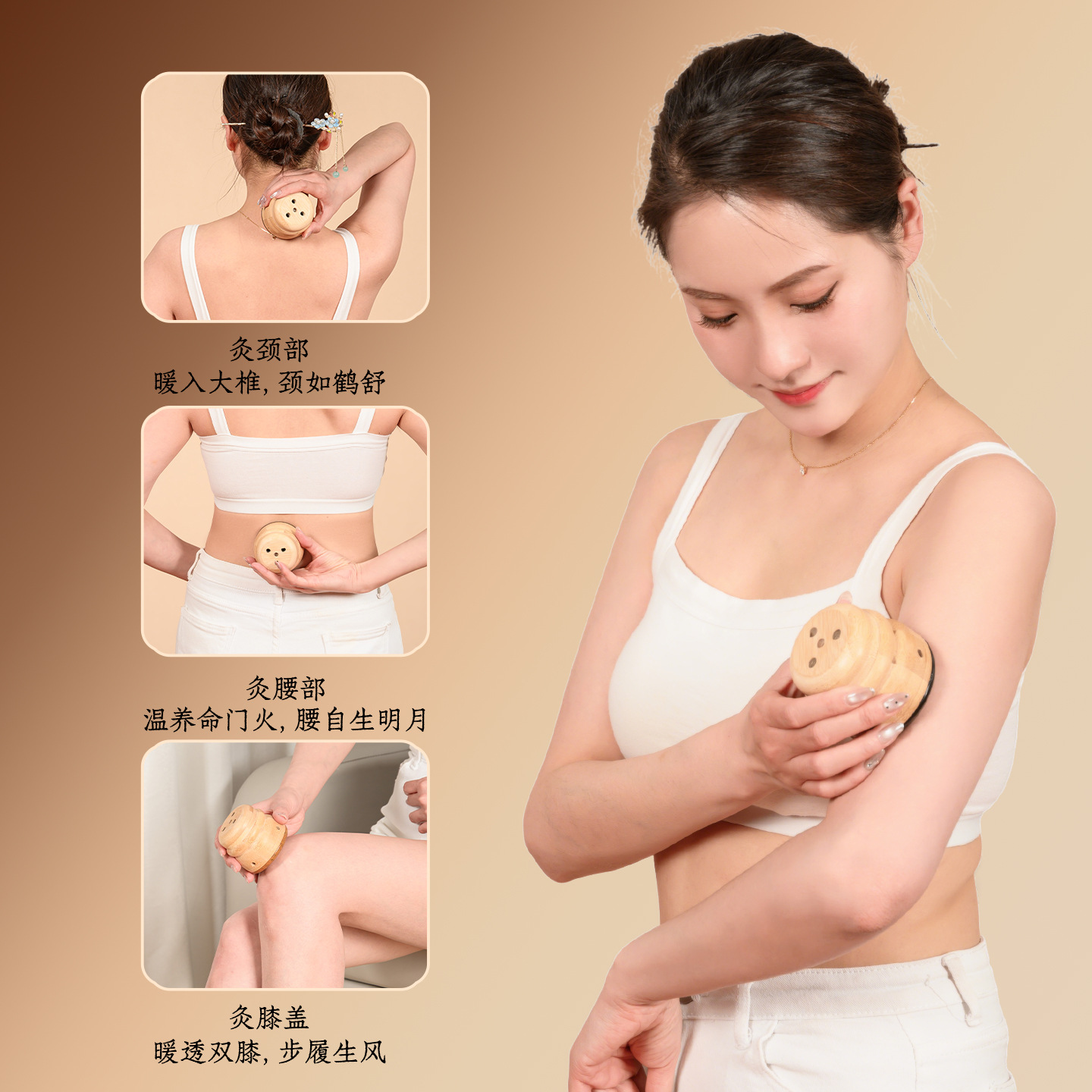 Natural Bian Stone Facial Moxibustion Jar with Guasha Massage Tool and 54 Moxa Sticks Gift Set quality and texture
