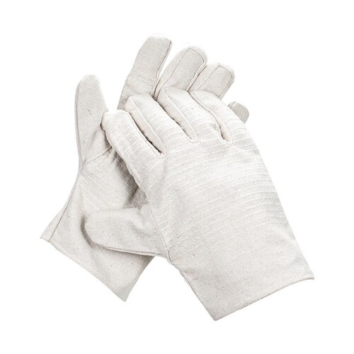 Canvas gloves labor protection work 24 lines white armor thickened double layer wear-resistant welding anti-scalding insulation construction site work wholesale