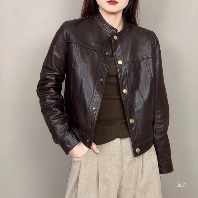 Women's Short Leather Jacket, Slim Fit, Stylish Outerwear, Early Autumn New Model, Slimming, Trendy, Fashionable, Loose