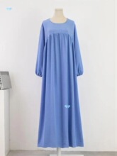 Solid color pullover long robe skirt�����L�伃ɫ���^�L��ȹ��
