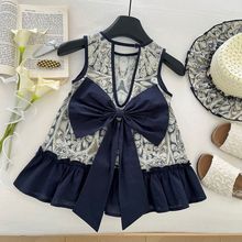 女童连衣裙2025夏季新款复古背心裙女宝宝显瘦无袖童裙跨境代发