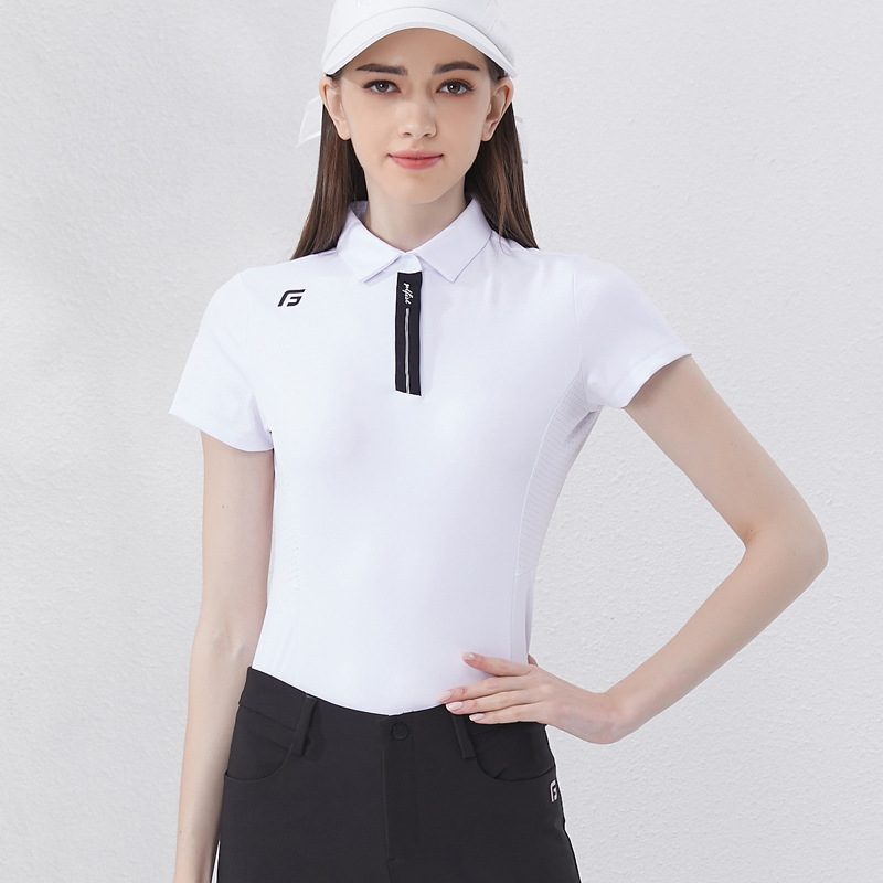 Golf Ladies Summer Short Sleeve Breathable Fashion Casual Top Golf Badminton Polo Shirt Stretch Clothing