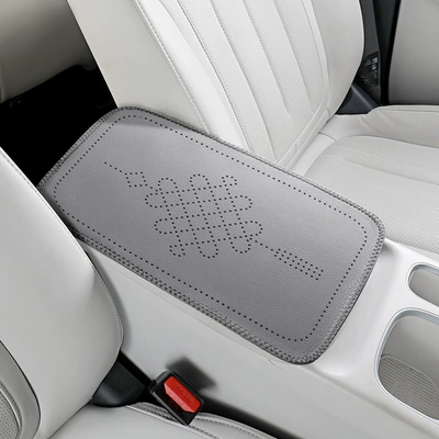 Armrest box pad, embossed leather, universal car center