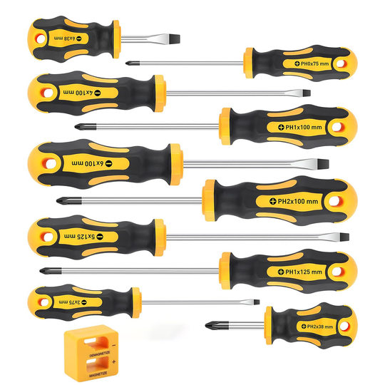 12pc pink screwdriver barrel combination cross-border hot-selling family essential buffer I put manual magnetic screwdriver
