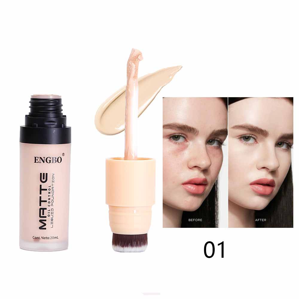 The new matte double-headed foundation is oil-control, brightening, concealing, long-lasting, breathable and comes with a brush Application Scenario