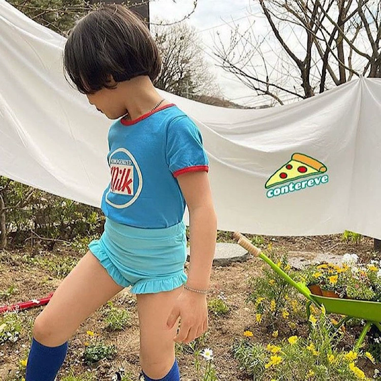 Детский милый летний комплект, футболка, с коротким рукавом, для 3-8 лет