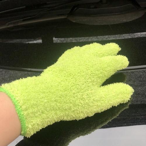 Household helper coral fleece half-fleece thermal, water-absorbent and dust-removing knitted gloves, unisex knitted gloves for wholesale