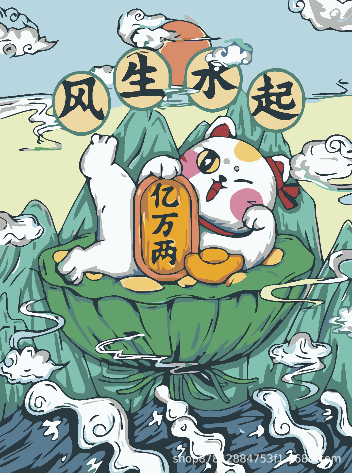 Pintura al óleo digital bricolaje al por mayor hecho a mano relleno de color curación descompresión popular para niños flor nieve montaña decorativa pintura de paisaje