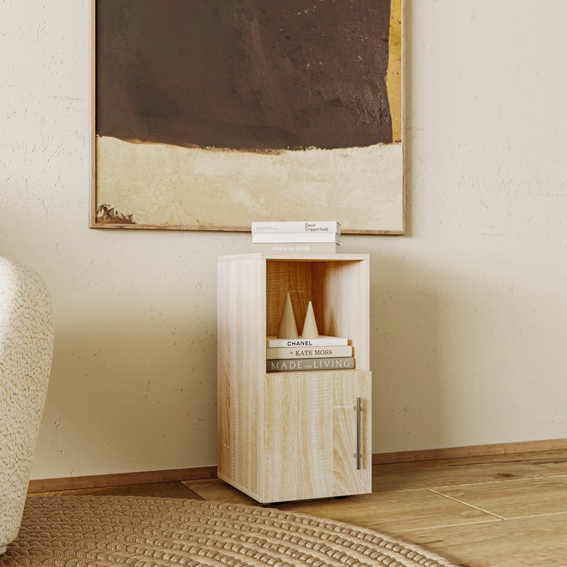 Nordic simple mesita de noche gabinete de color roble mesita de noche gabinete pequeño apartamento dormitorio mesita de noche