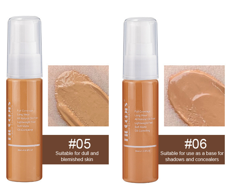 Fit Colors 8-color foundation is easy to push away, holding makeup, matte, concealer, face repairing, liquid foundation,_voghion.com