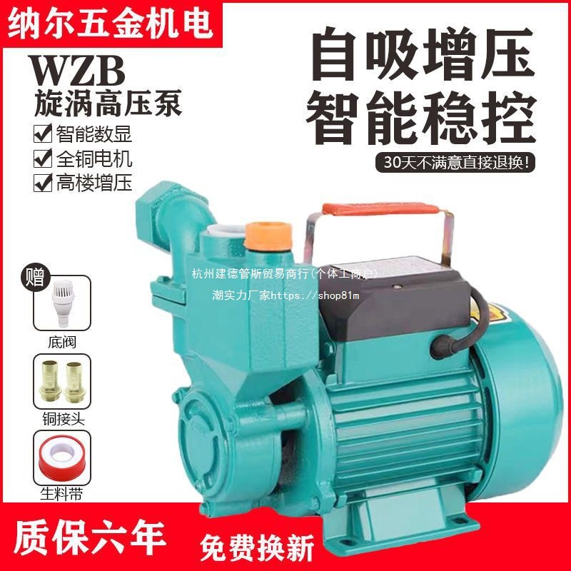 家用220v高压泵水井自吸泵全自动小型静音抽水泵高吸程水塔增压泵