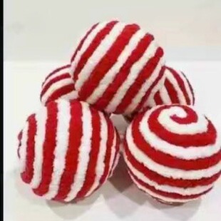Christmas decorations red and white flannel Christmas ball crutch candy Christmas tree decoration pendant Christmas candy ball