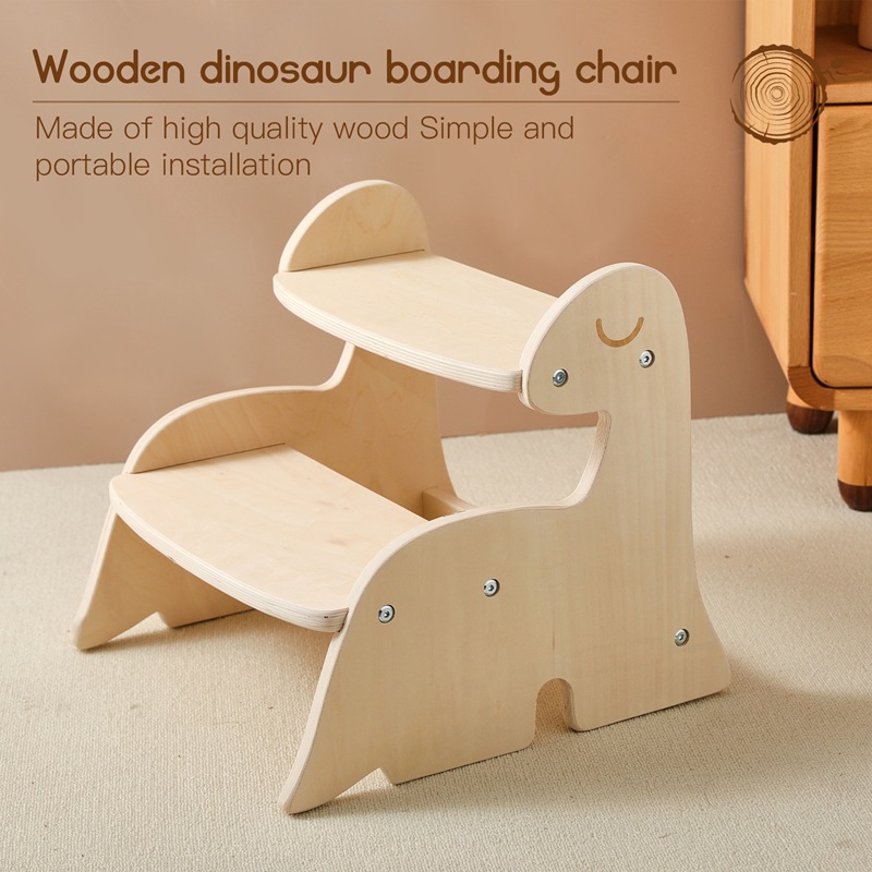 Silla de escalada de madera para niños transfronterizos, silla para bebé, dinosaurio, bebé, ir a la cama, lavar, taburete de escalada, silla de escalada para niños image 3