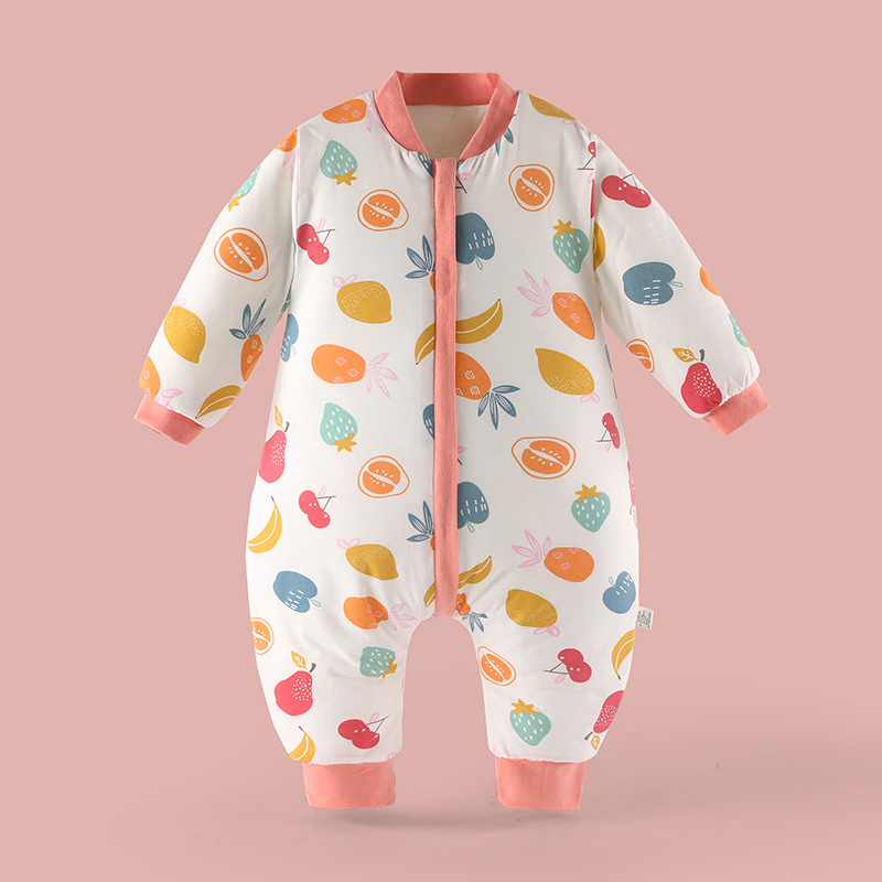 Saco de dormir para bebés recién nacidos Otoño e invierno para niños anti-kick edredón artefacto masculino y femenino bebé acolchado split leg sleeping bag